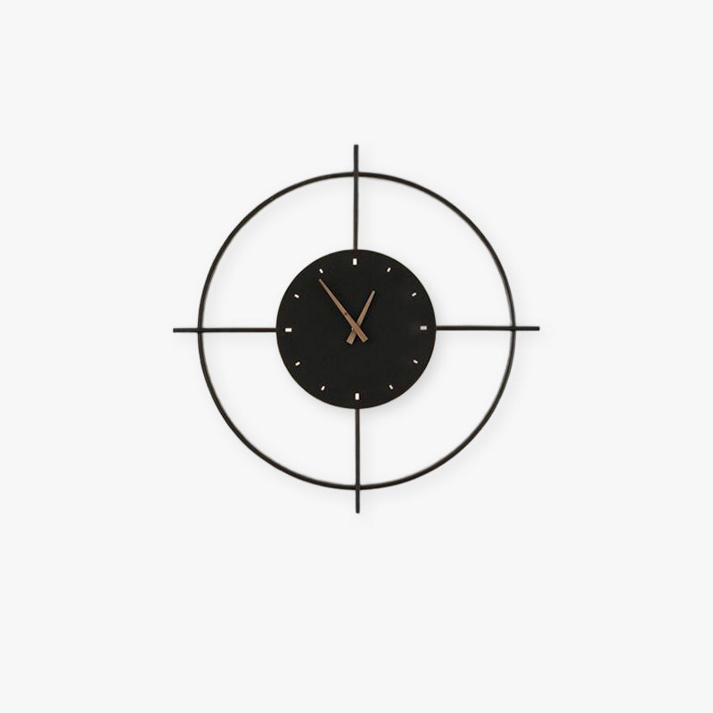 Morandi Nielsen Modern Clock Metal Wall Lamp, Gold/Black